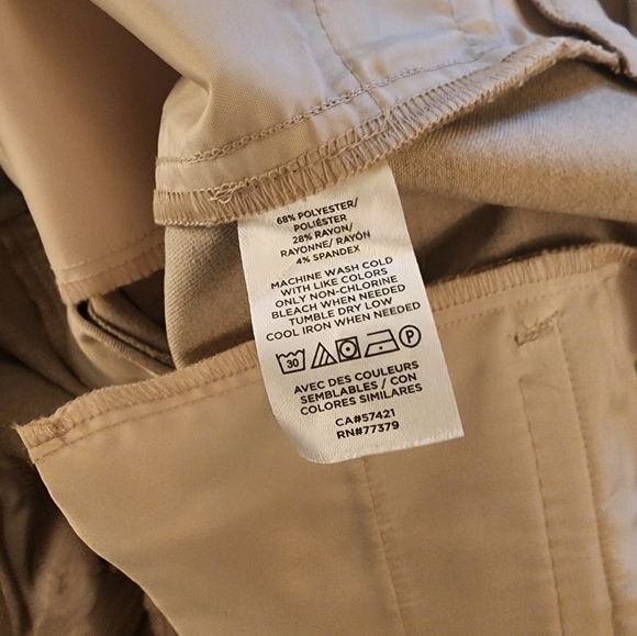 NWT ANN TAYLOR THE FACTORY "THE STRAIGHT" Mid-Rise  16 TALL, TAN SLACKS PANTS - Picture 10 of 10